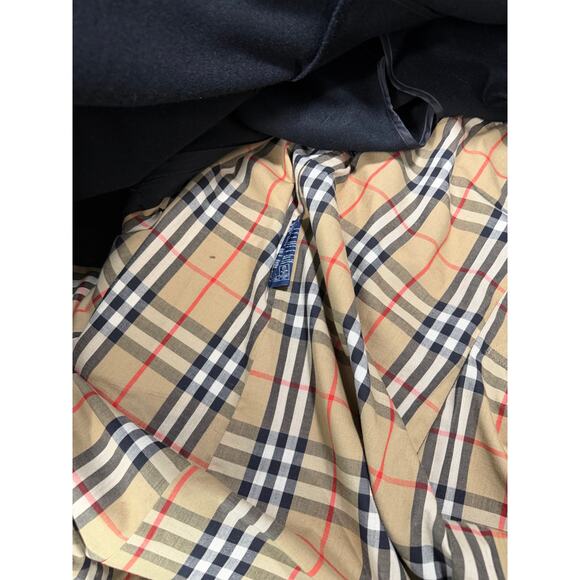 Vintage Burberrys Wool Trench Coat NovaCheck Liner Black Size 6 Long - Picture 12 of 16